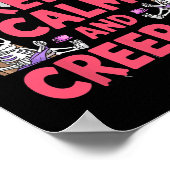 Behalt Ruhe und Creep auf Halloween Skeleton Ghost Poster (Ecke)
