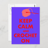Behalt Ruhe und Crochet auf Geschenken Postkarte (Vorne/Hinten)
