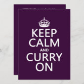 Behalt Ruhe und Curry Einladung (Vorne/Hinten)