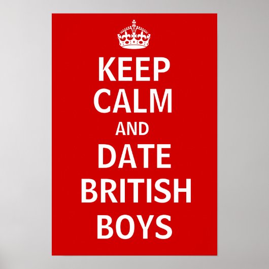 Behalt Ruhe und Date British Boys Poster (Vorne)