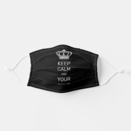 Behalt Ruhe und deine Royal Crown Black Mund-Nasen-Maske Aus Stoff