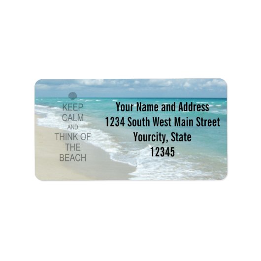 Behalt Ruhe und denke an den Strand Adressaufkleber (Vorne)