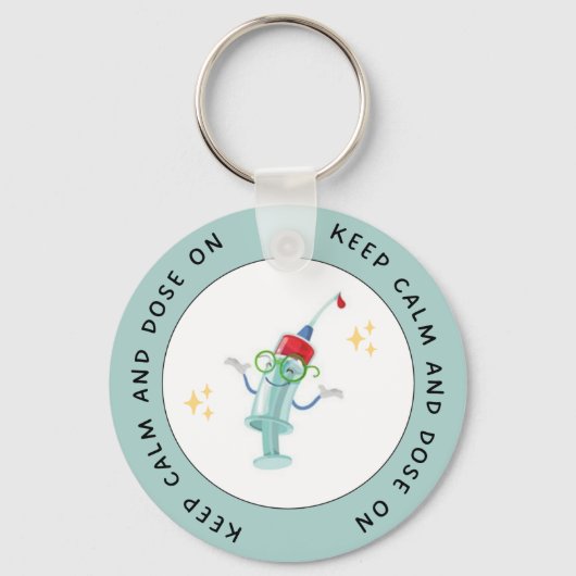 Behalt Ruhe und Dosierung auf - Funny Diabetes Sch Schlüsselanhänger (Vorderseite)