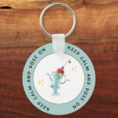 Behalt Ruhe und Dosierung auf - Funny Diabetes Sch Schlüsselanhänger (Rückseite)