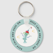 Behalt Ruhe und Dosierung auf - Funny Diabetes Sch Schlüsselanhänger (Rückseite)