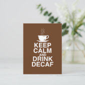 Behalt Ruhe und Drink Decaf Coffee Geschenkideen S Postkarte (Stehend Vorderseite)