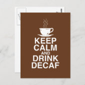 Behalt Ruhe und Drink Decaf Coffee Geschenkideen S Postkarte (Vorne/Hinten)