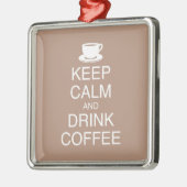 Behalt Ruhe und Drink-Kaffeedekoration Silbernes Ornament (Links)