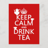 Behalt Ruhe und Drink Tee - Alle Farben Postkarte (Vorderseite)