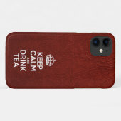 Behalt Ruhe und Drink Tee, Rotes Leder, Krone Case-Mate iPhone Hülle (Rückseite (Horizontal))