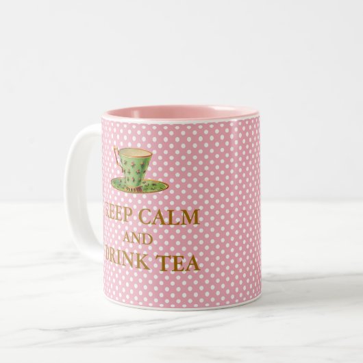 Behalt Ruhe und Drink Tee Tasse (Vorderseite Links)