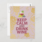 Behalt Ruhe und Drink Weingeschenk Einzigartiges A Postkarte (Vorne/Hinten)