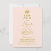 Behalt Ruhe und Dusche Das Bride Funny Brautparty Einladung (Vorderseite)