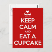 Behalt Ruhe und esse einen Cupcake Red Postkarte (Vorne/Hinten)