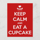 Behalt Ruhe und esse einen Cupcake Red Postkarte (Vorderseite)