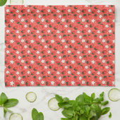 Behalt Ruhe und esse Erdbeeren Geschirrtuch (Gefaltet)