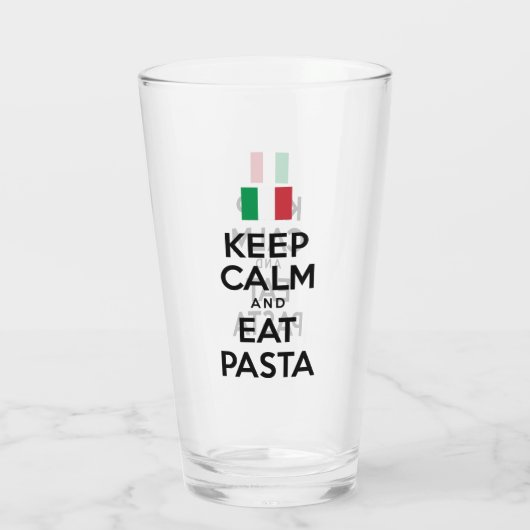 Behalt Ruhe und esse Pasta Glas (Rückseite)