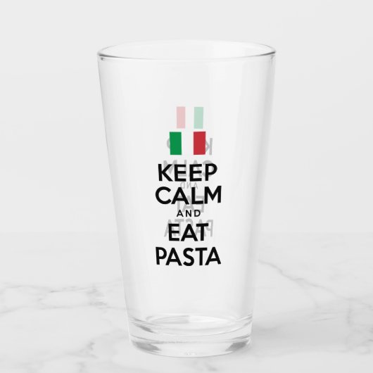 Behalt Ruhe und esse Pasta Glas (Vorderseite)