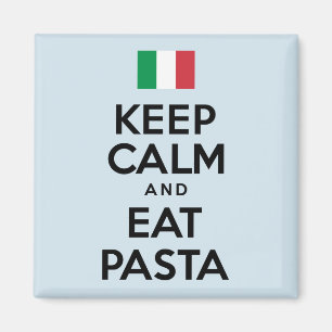 Behalt Ruhe und esse Pasta Magnet