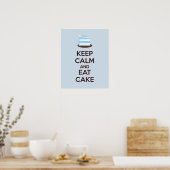 Behalt Ruhe und Essen Cake Poster Print (Küche)