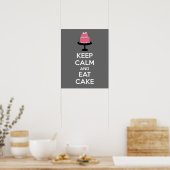 Behalt Ruhe und Essen Cake Poster Print (Küche)