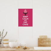 Behalt Ruhe und Essen Cake Poster Print (Küche)