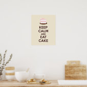 Behalt Ruhe und Essen Cake Poster Print (Küche)