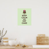 Behalt Ruhe und Essen Cake Poster Print (Küche)