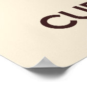 Behalt Ruhe und essen Cupcakes Plakat drucken (Ecke)