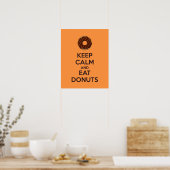 Behalt Ruhe und Essen Donuts Plakat drucken (Küche)