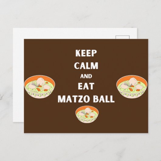 Behalt Ruhe und essen Matzah Funny Pessach Design Postkarte (Vorne/Hinten)