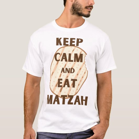 Behalt Ruhe und essen Matzah Funny Pessach Design T-Shirt (Vorderseite)