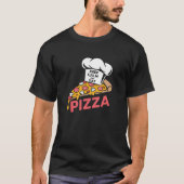 Behalt Ruhe und essen Pizza Funny Food Redewendung T-Shirt (Vorderseite)