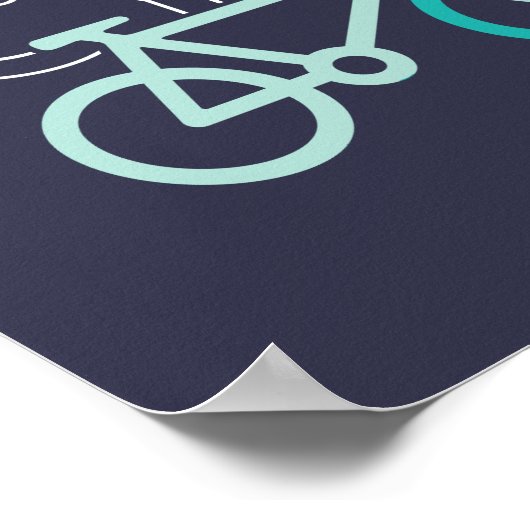 Behalt Ruhe und Fahrrad auf dem sonnigen Radweg fü Poster (Ecke)