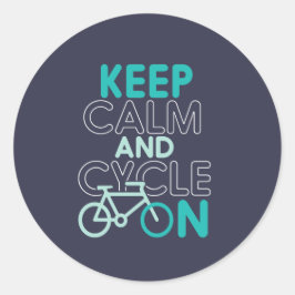 Behalt Ruhe und Fahrrad auf dem sonnigen Radweg fü Runder Aufkleber