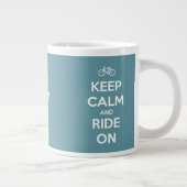 Behalt Ruhe und Fahrt auf Blau Jumbo-Tasse (Rechts)
