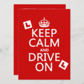 Behalt Ruhe und Fahrt ein (Lerner) Einladung (Vorne/Hinten)