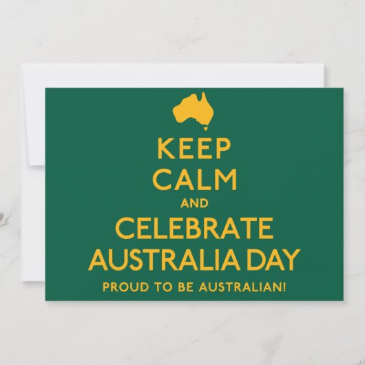 Behalt Ruhe und feiert Australien Tag! Einladung (Vorderseite)