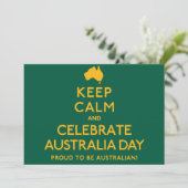 Behalt Ruhe und feiert Australien Tag! Einladung (Stehend Vorderseite)