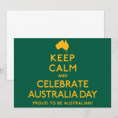 Behalt Ruhe und feiert Australien Tag! Einladung (Vorne/Hinten)