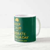 Behalt Ruhe und feiert Australien Tag! Kaffeetasse (VorderseiteRechts)
