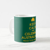 Behalt Ruhe und feiert Australien Tag! Kaffeetasse (Vorderseite Links)