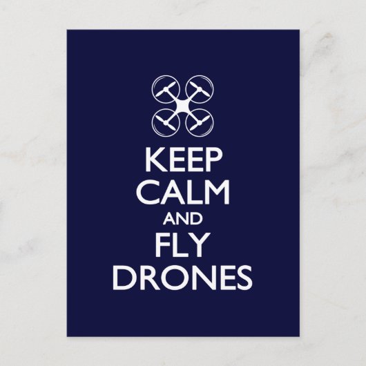 Behalt Ruhe und Fly Drones Postkarte (Vorderseite)
