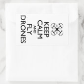 Behalt Ruhe und Fly Drones Rechteckiger Aufkleber (Tasche)