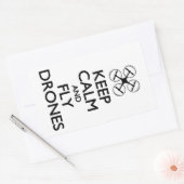 Behalt Ruhe und Fly Drones Rechteckiger Aufkleber (Umschlag)