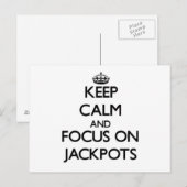 Behalt Ruhe und Fokus auf Jackpots Postkarte (Vorne/Hinten)