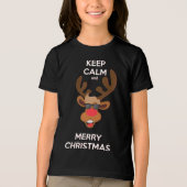 Behalt Ruhe und fröhliche Weihnachtsbaume | Urlaub Tri-Blend Shirt (Vorderseite)