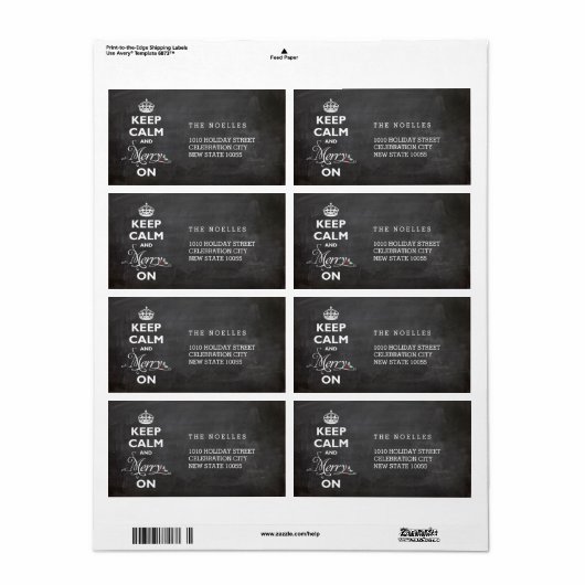 Behalt Ruhe und Fröhlichkeit auf Chalkboard Funny (Vorne)