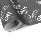 Behalt Ruhe und Fröhlichkeit auf Chalkboard Funny Geschenkpapier (Rolleneckpunkt)