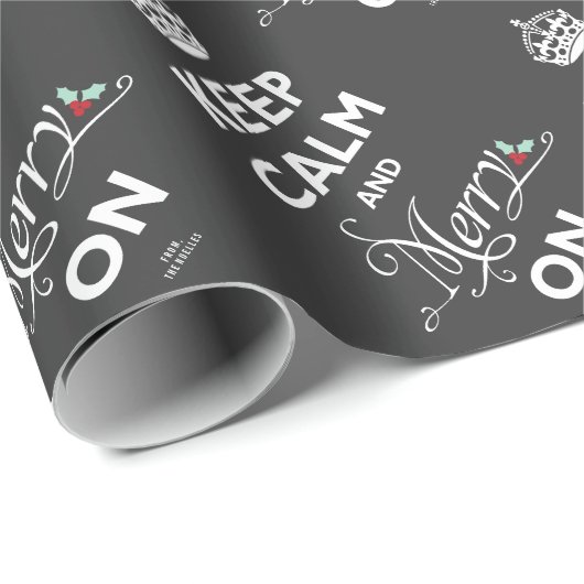 Behalt Ruhe und Fröhlichkeit auf Chalkboard Funny Geschenkpapier (Rolleneckpunkt)